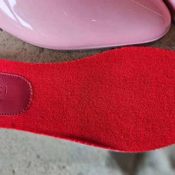 New Authentic Gucci Interlocking GG Logo Rubber Boots Pink Size 35 - Picture 7 of 8